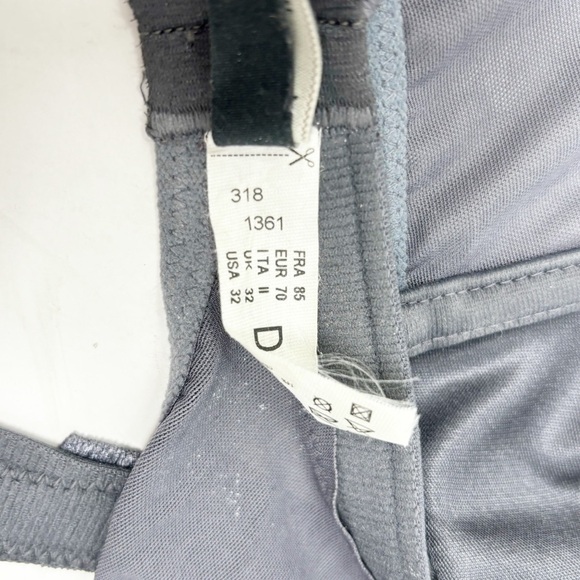 CHANTELLE Women’s Charcoal Gray NOTRE DAME Preformed Iron Cup Bra Underwire 32D - Picture 7 of 7